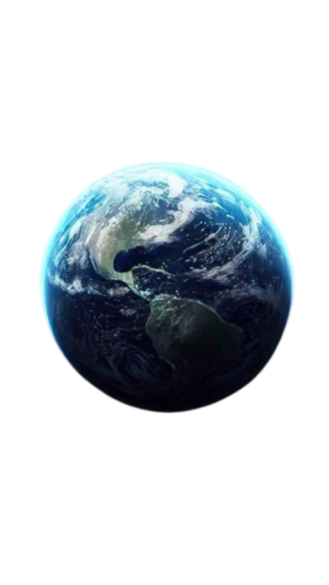 Decorative blue planet in the VR Galaxy Networks hero